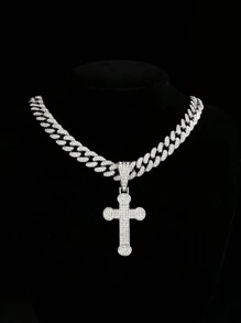 6 种款式可选 - 1 件吊坠和不锈钢链条，男女通用嘻哈朋克复古项链，适合日常佩戴或作为情侣派对/圣诞礼物 - 彩色 - 查看 3