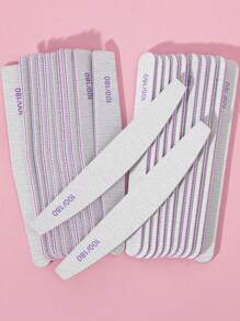 10/20pcs Nail File: 100/180 Coarse/Gritty Nail File Plates, Zebra Pattern Double Sided Washable Coarse Nail File For Removing Acrylic Nails And Nail Extensions Nail Care Nail Care Set Salon Home Use (Oval, Rhombus, Half Moon)