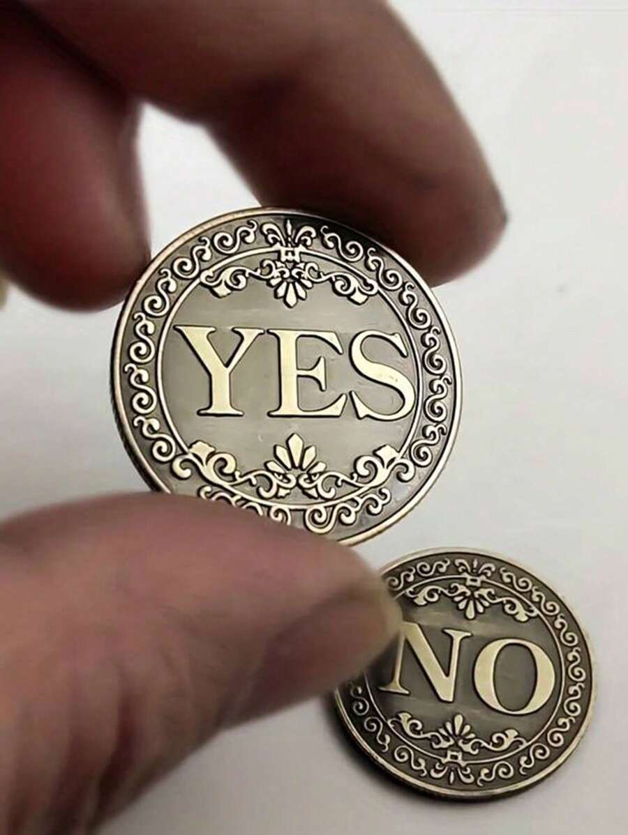 Yes Or No Lucky Coin Decision Making Commemorative Coin Double-Sided Badge Collectible Gift Halloween Coin - Multicolor - View 1
