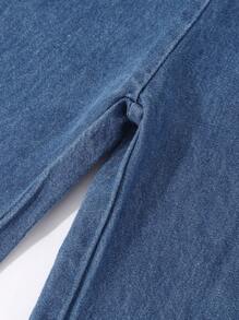 女宝宝新款刺绣字母日常休闲牛仔裤 - 藍色 - 查看 9