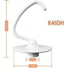 Fouet fil de 4,5/5 pintes, crochet enduit, batteur plat enduit et batteur à rebord flexible pour robot sur socle inclinable KitchenAid. Batteur plat en métal moulé sous pression tout métal avec bords en silicone flexible (côté silicone unique).