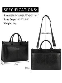 NEWHEY Business Bag Men's Briefcase Support A4 Waterproof Freestanding Support 15.6 Inch Computer 2WAY Multi Pocket Large Capacity Job Hunt Bag Interview Bag Job Search Work Laptop Bag Gift - Black - View 7