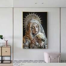 Weeping Poster, Wall Canvas Art Sorrows Art Poster, Suitable For Bedroom And Office Decor Canvas Painting Posters And Prints Wall Art Pictures For Living Room Bedroom, Framed And Ready To Hang. (30x45cm)12x18inch Framed - 白色 - 查看 6