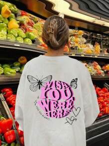 Custom Personalized Gifts, Custom Women's T-Shirts, Add Your Photo (Badge Pattern/Company Logo/Family Photo/Selfie/Pet/Couple Photo Etc.), Design Your Own Personalized Printed T-Shirt As A BFF Gift - White - View 3