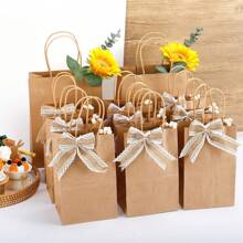 Tomnk 180 个带手柄的圣诞牛皮纸礼品袋，混合尺寸散装纸袋礼品袋商务、购物、零售、圣诞节组织、白色/棕色情人节