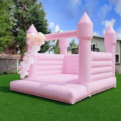 13 Ft Pink Huge Inflatable Castle Bounce House, Heavy-Duty 0.45mm PVC Vinyl, With Blower, Backyard Party Fun For 6 Kids Or 3 Adults, Valentine's Day And Birthday Decorations For Home Indoor, 13 X 11.5 X 10 Ft