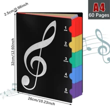 A4 Music Folder/10 Pages (20 Sides), Writable Chorus Folder, Sheet Music Folder, Piano Performance Demonstration Folder, Blank Plastic Concert Chorus Folder