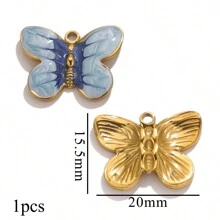 1pc Stainless Steel Colorful Square Pendant Pendant DIY Necklace Earring Jewelry Accessory Making