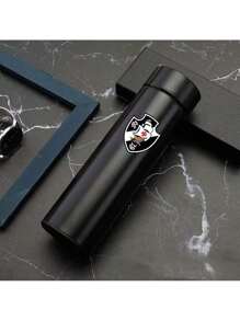 Garrafa Térmica de Time de Futebol Personalizado Com Medidor De Temperatura Digital Led 500ml - Vasco Preto - Visão 1
