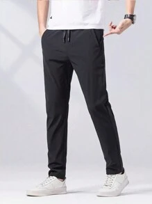 Casual Outdoor Men's Trousers, Suitable For Spring And Autumn Seasons, Classic Black Casual Pants