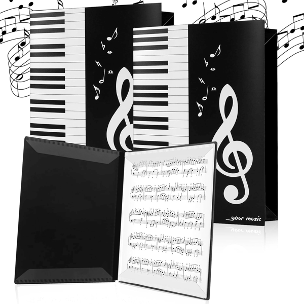 Cartella per spartiti musicali formato A4, pieghevole, per coro, espositore di file musicali, raccoglitore per dimostrazione per pianoforte, chitarra, violino, per appassionati di musica e studenti