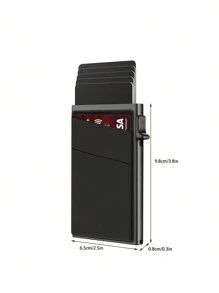 1 Stück personalisierte kundenspezifische schwarze Aluminium-Legierungs-Pop-up-Brieftasche, RFID-Schutz, kundenspezifische Namensgravur, automatischer Pop-up-Kreditkartenhalter, einfacher Visitenkartenhalter, geeignet als Geschenk zum Valentinstag, Vatertag, Thanksgiving, Weihnachten für Freund, Vater, Freund