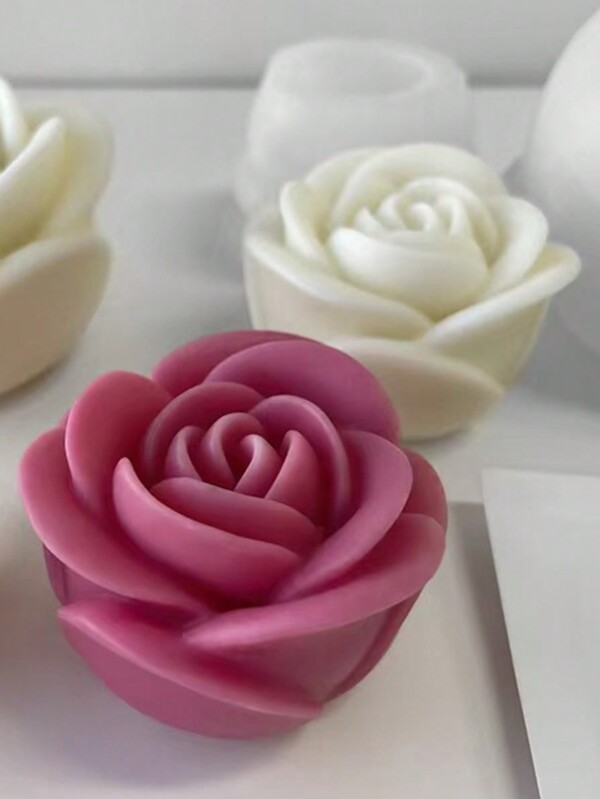 1pc Rose Flower Silicone Candle Mold, DIY Handmade Rose Candle Holder, Home Decor Accessories