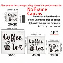 1PC Koffie en thee houten bord keuken woondecoratie posters, rustieke grappige koffie canvas wandkunst voor wanddecoratie - multifunctionele boerderijdecoratie, vakantiehuis wandkunst - woonkamer, slaapkamer, haldecoratie
