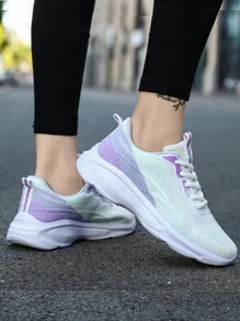 STARNOVO 2025春秋新款透气网面休闲运动鞋，时尚纯色，轻便舒适，防滑软底，适合跑步、步行、户外活动。夏季新款系带网面透气低帮户外运动鞋，轻便舒适，适合休闲、旅行、运动。 - 紫色 - 查看 3