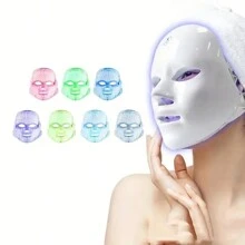Rechargeable 7-Color LED Face Facial Mask - USB Charging, Various Skin Types - trắng - Xem 2