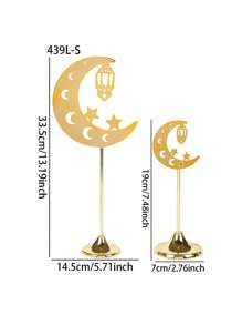 1件/2件套金属装饰杆，现代奢华风格，适用于家居和壁炉装饰、聚会、派对，星形、月亮形、灯笼形，生日、毕业、开斋节礼物 - 彩色 - 查看 9