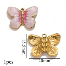 1pc Stainless Steel Colorful Square Pendant Pendant DIY Necklace Earring Jewelry Accessory Making