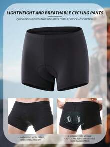 Men's Comfortable Cycling Briefs, High Elastic Breathable Compression Shorts With Padded Seat, Outdoor Sports Fitness Cycling Gear, All Season