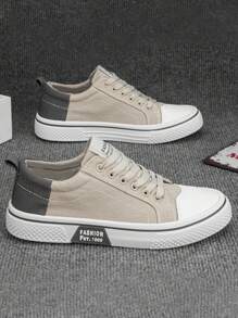 Men's Fashionable, Simple And Comfortable Casual Sports Shoes, Anti Slip Four Season Large Size, Low Top Flat Canvas Shoes