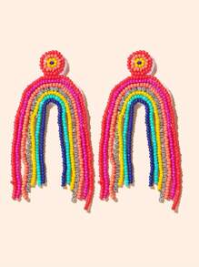Rainbow Decor Drop Earrings - Multicolor - View 4