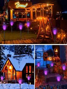 6/4/2/1pcs 12LED Solar Flame Torch Lights, Automatic Switch Flashing Tiki Lights, Waterproof Outdoor Landscape Lighting Suitable For Garden Path Yard Holiday Decoration, Multiple Colors Available - Multicolor - View 10