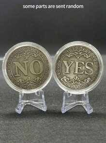 Yes Or No Lucky Coin Decision Making Commemorative Coin Double-Sided Badge Collectible Gift Halloween Coin - Multicolor - View 2
