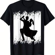 Vintage Ballroom Dancing Couple T-Shirt - Black - View 1