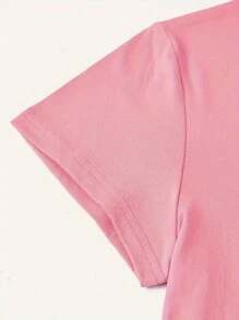 Love Printed Fashionable, Simple, Versatile For Spring And Summer, Women's Casual Round Neck T-Shirt