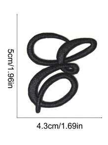 2pcs Black English Letter Embroidered Iron-On Patches, For Clothing, Backpacks, Pen Bags, Name Marking - Black - View 32