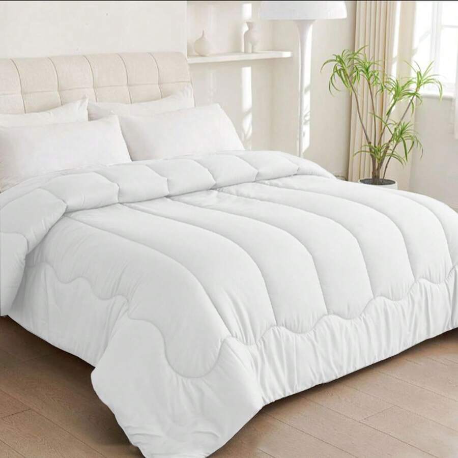 Shoppe house - Edredón Nórdico Doble Cara Estampado, Relleno Nórdico, Edredón de Microfibra, Microfibra Suave, Antiácaro, Hipoalergénico, Transpirable, Moderno, Ligero (Sin Cojin) - Blanco - Ver 1