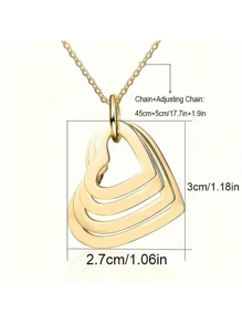 Personalized Stainless Steel Engraved 1-4 Pcs Name Necklace Custom Name Multilayer Heart Pendant Necklace Charm Women's Name Plate Jewelry Holiday Ornament Gifts For Girlfriend,Valentine's Day Gifts Birthday Gifts Mother's Day Gifts