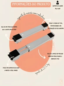 Suporte Universal De Móveis Ajustável Para Máquina De Lavar Geladeira Móveis Base - Sortido (PRETO, BRANCO OU CINZA) - Visão 6