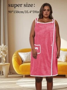 1pc, Coral Velvet Women's Bath Skirt, Wearable Bath Towel Wrap Women's Absorbent Beach Spa Gym Bathrobe, Slip Skirt Bath Cover Tube Skirt Pajamas Nightgown Summer Wedding Home Bathroom Decor Back To School