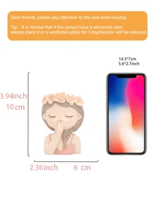 1PC Fairy Flower Pot Cute Cartoon Little Girl Light Luxury High-End Feeling, Personalized Creative Shape Fleshy Flower Pot, Human Face Makeup Brush Storage Tube Dressing Table Eye Shadow Eyebrow Brush Pen Holder