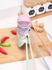 2 件装小麦秸秆塑料滤勺，耐热厨房汤勺，长柄火锅滤网 - 彩色 - 查看 3