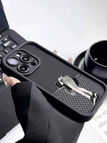 1pc Fashion Thick Anti-Drop Cartoon Character Printed Phone Protective Case Compatible With Apple & Series - Multicolor - View 4