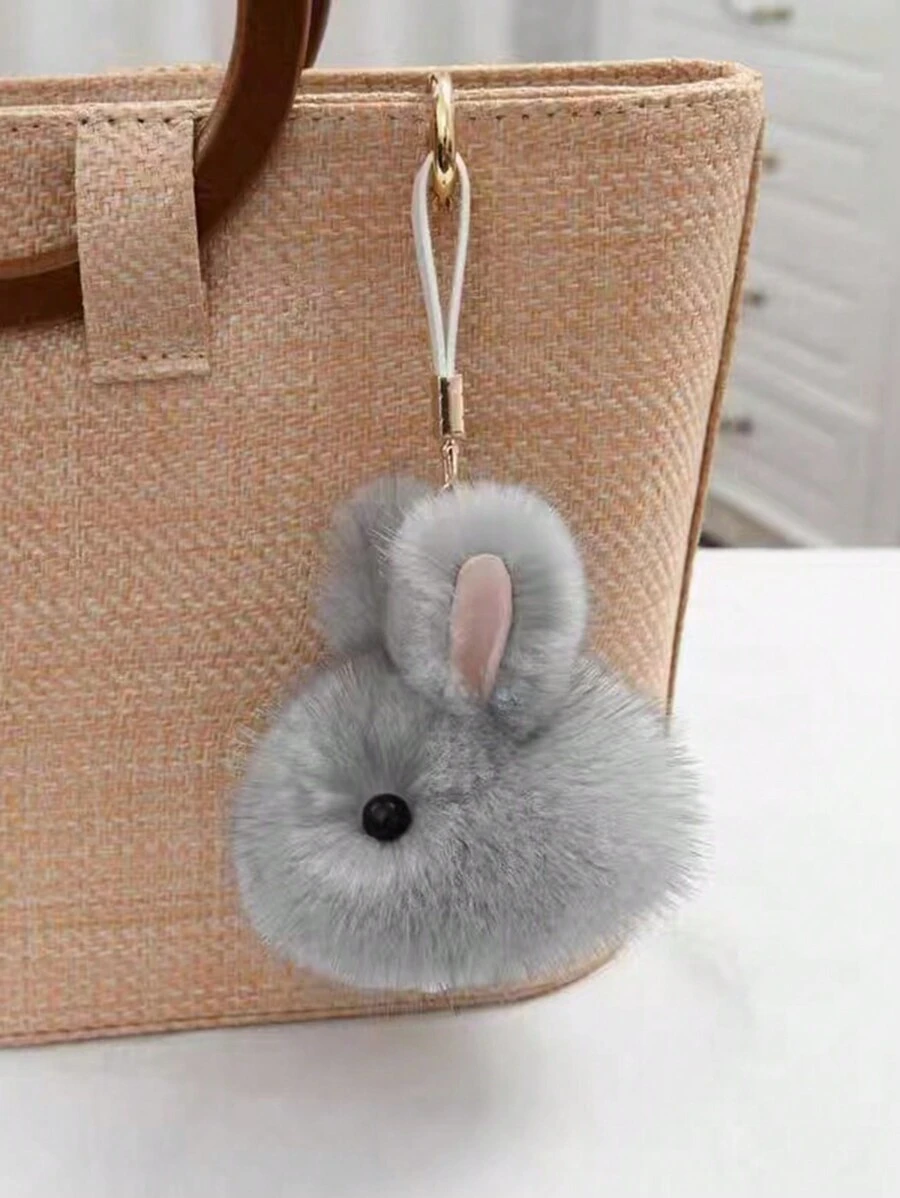 1pc Cute Cartoon Rabbit Keychain Pendant Mini Rabbit Pendant Bag Cute Key Ring Suitable For Backpack Clutch Bag And Car Keys Unisex Bridesmaid Gifts - Multicolor - View 1