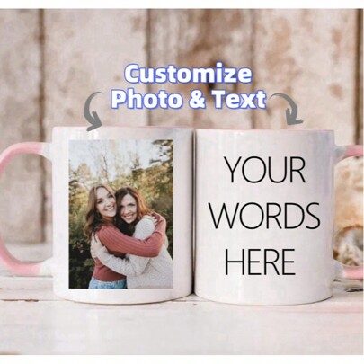 Custom Photo Mug Grandma, Personalized Photo For Grandma, Photo Mug Mom, Mug With Photo And Text, Personalized Photo Coffee Mug, Picture Cup, Custom Name Mug- Perfect Gift For Best Friends, Or Family - Ideal Or Any Special Occasion, Valentine's Day Gift, Gift For Her, Gift For Him, Gift For Friends, Home Decor, Decoration, Personalized Gift, Custom Gift, Multi-Functional, Autumn Home Refresh
