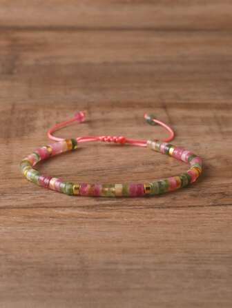 gxtbw 1 Pc Picasso Jasper Bead Bracelet, Adjustable High Quality, Minimalist Bracelet, Natural Stone Bracelet, Dainty Bracelet