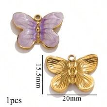 1pc Stainless Steel Colorful Square Pendant Pendant DIY Necklace Earring Jewelry Accessory Making