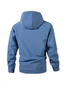 Men's Windproof Jacket, Waterproof, Breathable, With Hood, Zipper, Long Sleeves And Pockets, Ideal For Hiking, Jogging, Biking, Outdoor Fitness And Sports.