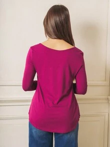 Wear It With Women's Clothing Underneath. Fashionable Round V-Neck Top
