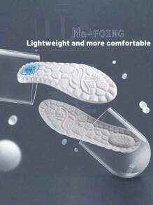 1 Pair Silica Gel Shock Absorption Cushion Insoles, Breathable Comfort For Casual And Basketball Sneakers
