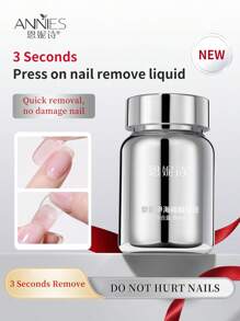 annies [1pc/2pcs] Nail Polish Remover Efficient Quick-Release Softening Liquid, Non-Damaging Nail Sponge Dissolving Gel Pads Remover, Professional Manicure Use - 彩色 - 查看 1