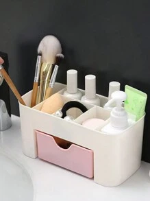 A Drawer Cosmetic Storage Box, Makeup Brush Storage Box, Jewelry, Skin Care Products, Lipstick, Mask Storage Box - Baby Blue - View 4