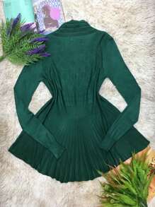 Cardigan In Imported Modal With Pockets. Kimono/Coat One Size Fits All 36 To 46. - 墨綠色 - 查看 2