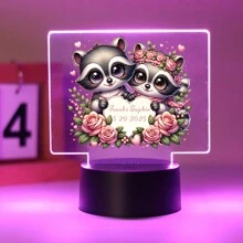 1 st NIEUW Aangepast Led-bord 3D Led-nachtlampje Kleurveranderend, Romantische twee bruine beren 3D Led optische illusie tafellamp, Perfect cadeau voor Valentijnsdag om hem of haar te geven, 7 kleurveranderende RGB-sfeerverlichting voor slaapkamer thuis nachtkastje gamekamer decor