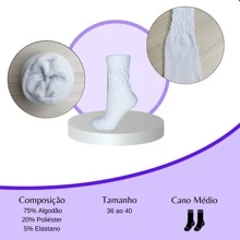 Kit 4 Pares de Meias Aerobica Feminina Cano Médio Academia Algodão Cross Yoga Corrida Caminhada