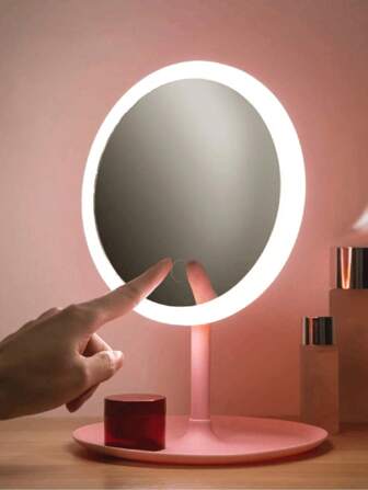 Espejo Maquillaje Aro Luz Led , atenuador táctil ajustable, espejo de tocador USB